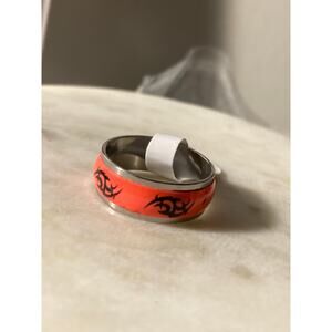 7 Stainless steel men’s unisex wedding band ring glow in the dark